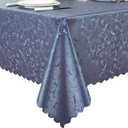 Rectangle Table Cloth, Waterproof Heavy Duty Vinyl Tablecloths, Stain-Resistant Wipeable Rectangle or Round Table Cover for Indoor and Outdoor(Navy Blue, 54"x54")