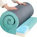 HOMBYS 3 INCH Thick Waterproof Memory Foam Camping Mattress for Outdoor Sleeping, Portable Roll Up Mattress Pad Mat for Travel Truck Bed Tent (Kids-62"x26"x3", Blue)