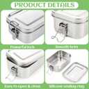 6 Pcs 550ml Stainless Steel Bento Box, Metal Bento Lunch Box, Stainless Steel Food Containers with Lids, Lockable Clips to Leak Proof, Reusable Dishwasher Snack Boxes for Camping Picnic Travel Work