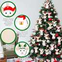 36 Pcs Christmas Mouse Ornaments Wooden Christmas Mice Tree Ornaments Woodland Cute Tree Wreath Decor Xmas Hanging Wood Cutouts Decor for Farmhouse Home Xmas Winter Holiday Party Favors