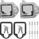 BAUMFEUER Truck Tool Box Latch Replacement 304 Stainless Steel Toolbox Paddle Lock Replacement Handle with Keys for Truck, RV, Trailer, UTV, ATV Box (2 Pack)