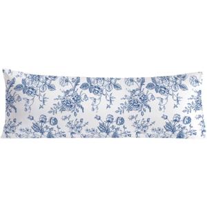 Vintage Blue Floral Chinoiserie 20x54 Body Pillow Cover, Grandmillennial Home Decor, Chinoiserie Decor, Blue and White Flower Grandmillennial Decorative Long Body Pillow Cases for Bed Couch
