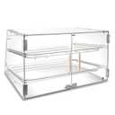YBSVO 2-Tier Bakery Display Case with Front & Rear Doors Clear Acrylic Countertop Pastry Cabinet for Self-Service Commercial Food Showcase Box for Bagels, Donuts & Cookies (21" x 17" x 12")