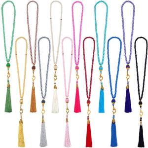 PH PandaHall 12pcs Ramadan Tasbih Prayer 99 Beads Islam Prayer Tasbih 6mm Rosary Muslim Misbaha Tasbeeh Bracelet with Tassel Beaded Glass Pearl Bracelet Gifts for Easter Women Men, 12 Colors