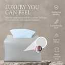 Hirano’s Bazaar Hand Towel Box Cover – Elegant PU Leather Holder Dispenser, for Kleenex Disposable Paper Towels, Bathroom & Countertop Organizer, Stylish Home & Office Décor, Greige