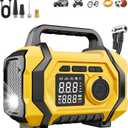 Tire Inflator Portable Air Compressor, 6X Fast 150PSI Air Pump for Car Tires, Cordless Car Motorcycle Balls Bike Pump, Tire Inflator Pressure Gauge, 12V Auto Shut-off Tire Pump, LED DisplayLight