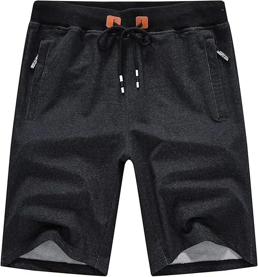 QPNGRP Mens Shorts Casual Drawstring Zipper Pockets Elastic Waist, Size 40