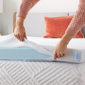 Linenspa 3 Inch Gel Infused Memory Foam Mattress Topper with Removable Cover  Ventilated and Breathable  Washable Cover - Topper With Cover, Queen