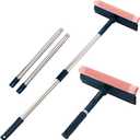 Professional Window Squeegee,2-in-1 Window Cleaner with 56" Long Stainless Steel Handle,Window Washing Kit, Glass Door Cleaner,Multi-Use Car Windshield Cleaning Tool for Gas Station, Glass,Shower