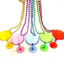 25Pcs Multicolor Cocktail Shot Glass Beads Plastic Shot Necklace Cup for Birthday Wedding, Festival Parade Decoration, Cinco de Mayo Fiesta Party Supplies
