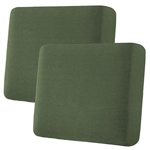 H.VERSAILTEX Super Stretch Individual Seat Cushion Covers Sofa Covers Couch Cushion Covers Slipcover Sets Thick Jacquard Textured Twill Fabric (2 Piece Large Sofa Cushion Covers, Bronze Green)