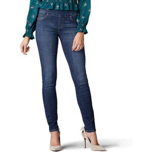 Lee Women's Sculpting Slim Fit Skinny Leg Pull on Jean, 8 Long