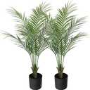 Artificial Palm Plant 3FT Fake Palm Tree with 9 Trunks Perfect 36inch Faux Tropical Palm Plants in Pot for Indoor Outdoor House Home Office Garden Modern Decor Housewarming Gift (2 Pack)