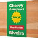 Riveira Cherry Wood Cutting Board  Gourmet Black Cherry Grandeur: 20 x 14 Wooden Cutting Board  Wooden Cutting Boards For Kitchen Decorative  Innovative Juice Grooves Cherry Wooden Chopping Board
