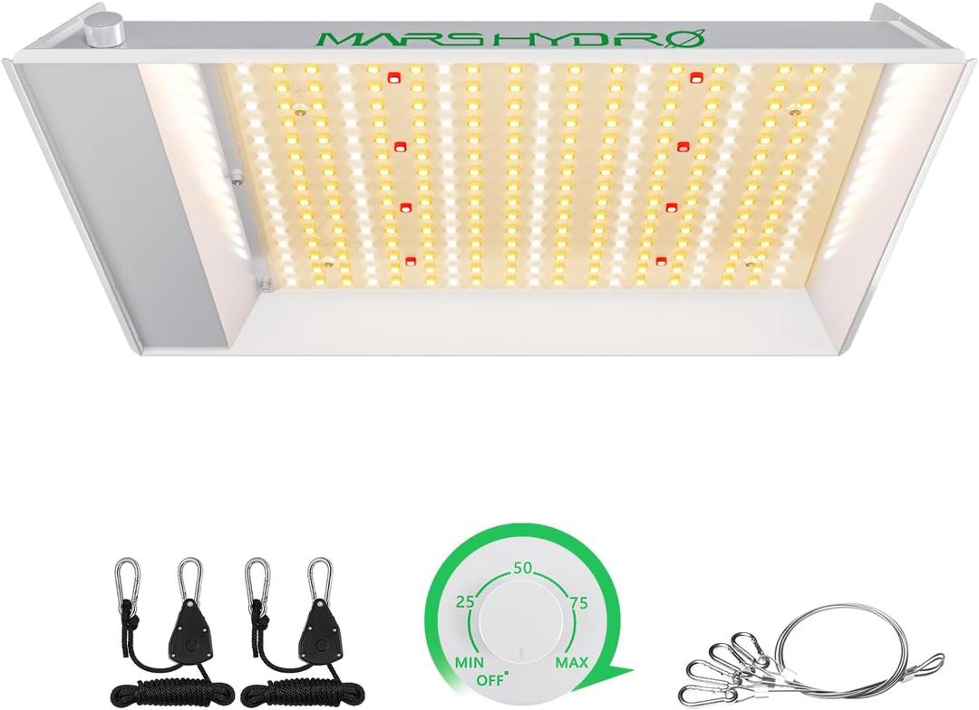MARS HYDRO TS600 100W Upgraded Dimmable LED Grow Light, Full Spectrum Growing Lamp with New Diodes Layout for Indoor Plants Hydroponic Seedling Veg Bloom in 2x2 Grow Tent
