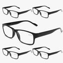 Gaoye Professional Reading Glasses for All Day - Computer Readers with Blue Light Protection - Value Pack, Color: B1-5 Pack Light Black, +1.0