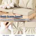 8Pcs Stretch Patio Cushion Covers, Outdoor Couch & Sofa Replacement Slipcovers for Patio Furniture Cushion Covers, Washable Reusable Furniture Protector