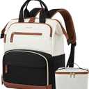 LOVEVOOK Lunch Backpack for Women, 15.6 Inch Laptop Bag with Insulated Cooler Lunch Box, Work Backpack for Teacher Nurse, Travel Backpack Lunch Bag for Camping Picnic Daily Use