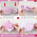 24 Pcs Nurses Gift Folding Fan Nurse Appreciation Gifts 7.87" Round Portable Handheld Fan with Handles Motivational Thank You Gifts for Nurses Week Party Graduation (Pink)