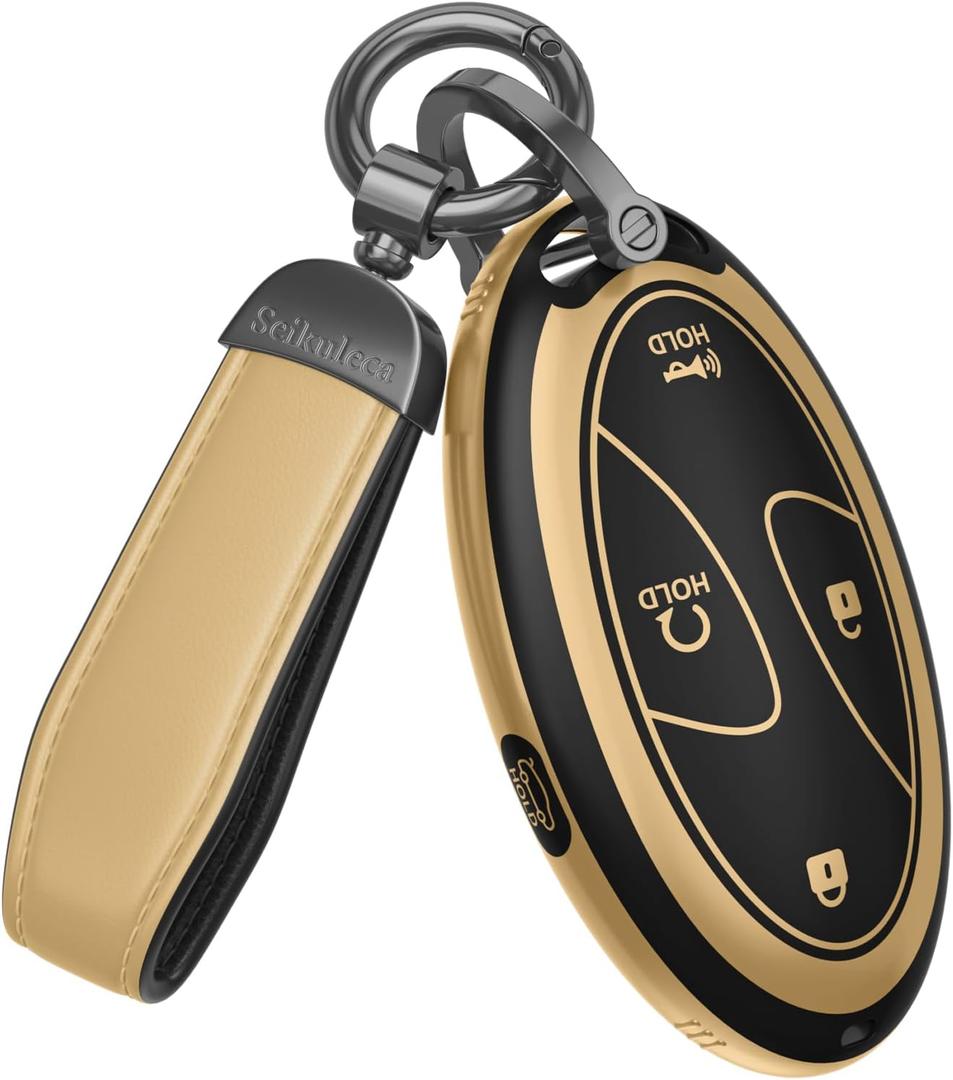 for Kia Key Fob Cover Accessories (Gold, Model 1)