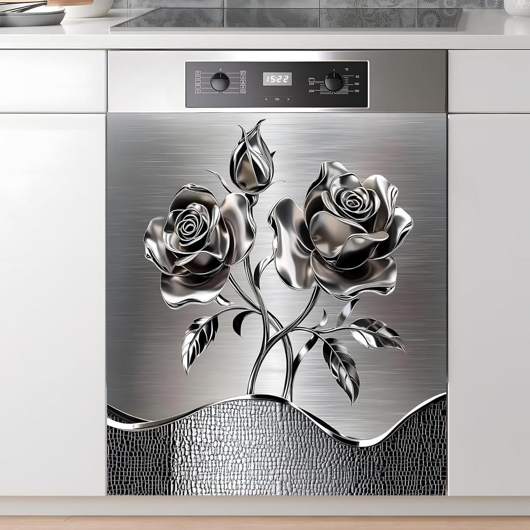 Dishwasher Magnet Sticker Cover Panel Decal Refrigerator Magnetic Sticker Decorative for Kitchen Decoration,Fridge Door Cover,Home Appliances Decor Stickers 23"x26"