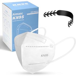60/100 Pcs KN95 Face Mask for Adults,5 Layer Cup Dust Safety Masks (60-a1 White)