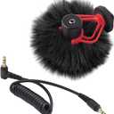 2 x PATIKIL Furry Microphone Windscreen 7mm x 65mm Mic Cover Windshield for Indoor Outdoor Microphone Pink