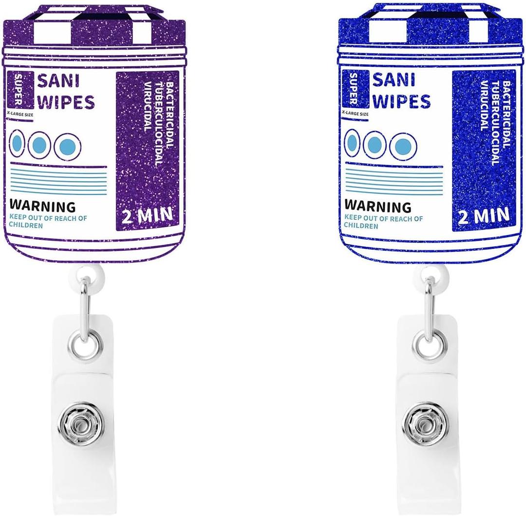 2 Pcs Nurse Badge Reel - Retractable ID Holder with Alligator Clip& Nylon Cord | AcrylicClip for Nurse Nurses Office Worker Teacher Student