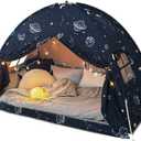 Twin Bed Tent Canopy, Galaxy Dome Space Bed Canopy for Kids, Toddler Top Bunk Canopy Tent Blackout, Twin Floor Bed Sleep Tents Indoor for Boys Birthday Toy House Gift