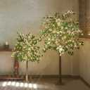 LITBLOOM Artificial Ficus Tree with Lights 4FT 140 LED Fairy Lights, Lighted Greenery Tree for Home Living Room Decoration