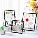 Amyhill Set of 6 Metal Picture Frames Vintage Minimal Ornate Floating Frames 4, 6, 7 Inches Photo Antique Easel Stand Vertical Glass Holder for Pictures Photos Desk Tabletop Display(Black)