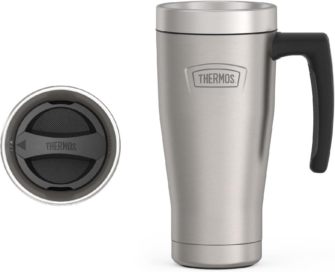 THERMOS ICON SERIES, Stainless Steel Mug, Matte Stainless Steel, 16 oz