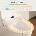 Heated Toilet Seat With Bidet, Electric Bidet Toilet Seat With Warm Air Dryer, Self Cleaning Nozzle, Warm Water Wash, Soft Close, LED Night Light, Wireless Remote Control, Easy Installation Elongated