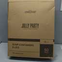 JOLLY PARTY 50pack 12oz Paper Soup Containers with Lids, Disposable Paper Food Cups, Ice Cream Cups, Food Storage with Lids, Microwavable and Freezer Safe, Suitable for Christmas Thanksgiving (White)