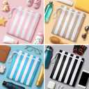 Bodysurf Wet Bag for Swimsuit, Beach, Pool, Gym, Travel, Dirty Laundry - Wet Bags for Baby, Kids, Toddlers, Pump Parts, Cloth Diapers - Reusable Waterproof Striped Makeup & Toiletry Pouch - Black