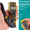 Brileine RJ45 Crimp Tool Pass Through Crimper for RJ45 Connectors / Cat6 Cat6a Cat5 Cat5e Connector Ethernet Crimper Tool with Mini Cable Stripper