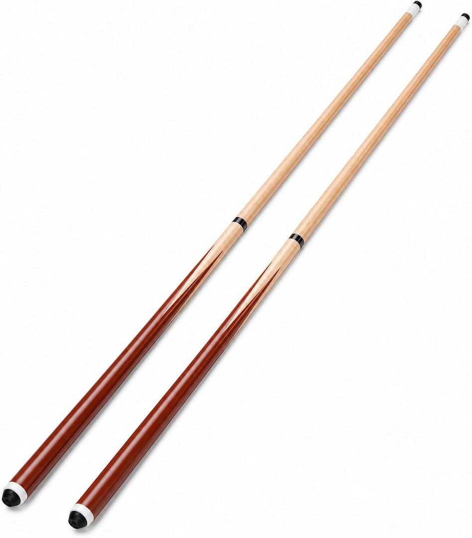 HMQQ 48/58 Inch 2-Piece Hardwood Pool Cues, 2/4 Pack, Two-Tone, 58in 20 oz, 58" set of 2 20OZ