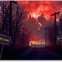 8x6ft Forest Backdrop Crimson Nightmare Sky with Deadwood Halloween Party Background Party Home Decorations Photo Studio Banner Props YUNBDJ1265