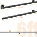 6FT Industrial Pipe Stair Railing Wall Mounted 500lbs Capacity Black