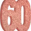 60th Birthday Decorations for Women,60th Anniversary Decorations,Rose Gold Glitter 60th Birthday Party Centerpieces for Table Decorations,60 Table Topper Decor, 8*8*1.2in
