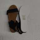 DREAM PAIRS Womens Espadrilles Ankle Stretch Elastic Strap Open Toe Wedges Flats Sandals, Black Suede,  5