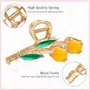 6 Pcs Metal Flower Tulip Clips with Strong Hold for Long, Thick & Curly Hair - Cute Strawberry, Butterfly Jaw Hair Clamps for Fashion & Big Hair Styles - For Women and Girls