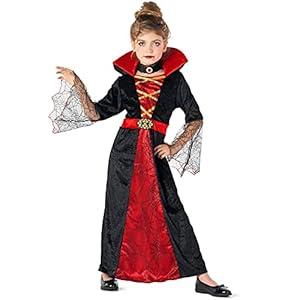 Morph Vampire Costume Kids, Vampire Costume For Girls, Girls Halloween Costumes, Kids Halloween Costumes (3-4 Years, Red)