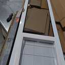 Ideal Pet Products Aluminum Pet Patio Door, Adjustable Height 77-5/8" to 80-3/8", 10-1/2" x 15" Flap Size, White