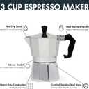 Primula Classic Stovetop Espresso and Coffee Maker, Moka Pot for Italian and Cuban Caf Brewing, Greca Coffee Maker, Cafeteras, 3 Espresso Cups, Silver