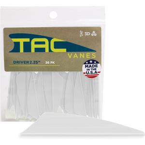 TAC Vanes Driver Hybrid Vanes, Vanes for Archery Bowhunting and Recreational Shooting (2.25", White)
