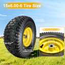 GYL 15x6.00-6 Lawn Mower Tire and Wheel, Front Tire Replacement, Fit for John Deere, Craftsman, Cub Cadet & More Riding Mowers, 4 Ply Pneumatic, 3" Offset Hub, 3/4" Bearings