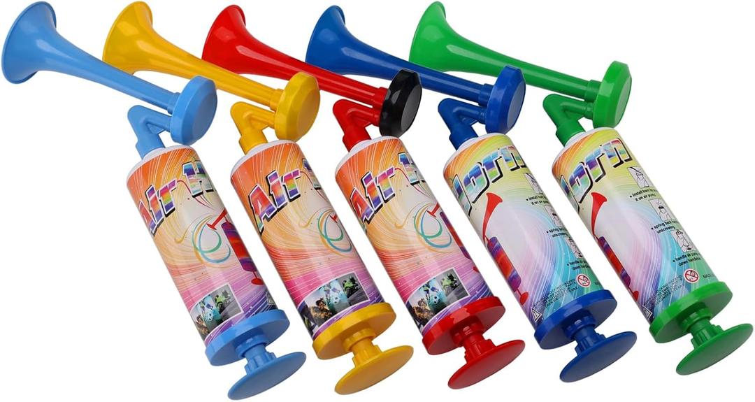 5pcs Mini Air Horn Hand Pump, Air Horn Noisemakers for Sporting Events, Celebrations, Fun Birthday Party Favors and Goodie Bag Fillers for Kids and Adults (Mini handheld air horn 5pcs, Red)