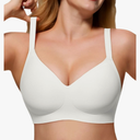 Honey Love Womens Soft Comfortable No Underwire Bras V Neck Seamless Push Up Bralettes Full Coverage Tshirt Brassiere M