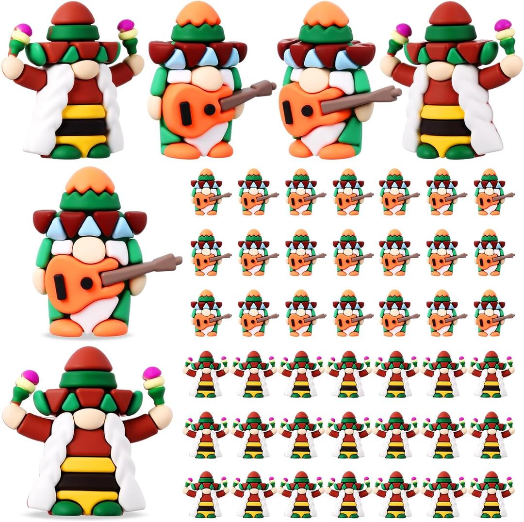 50 Pcs Mini Fiesta Gnomes Couple Figurines to Hide and Seek Cinco De Mayo Tomte Mexican Taco Tuesday Dwarf Gift for Adult Home Table Party Decorations